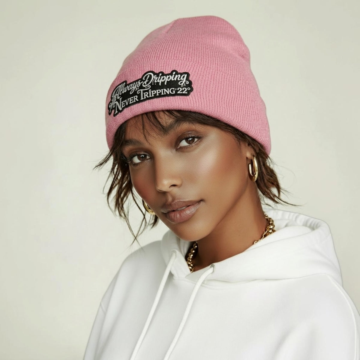 18K Stitch Embroidered Beanies - dripbydesign.com